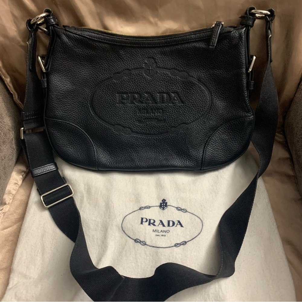 Beautiful Prada Vitello Leather Messenger Bag